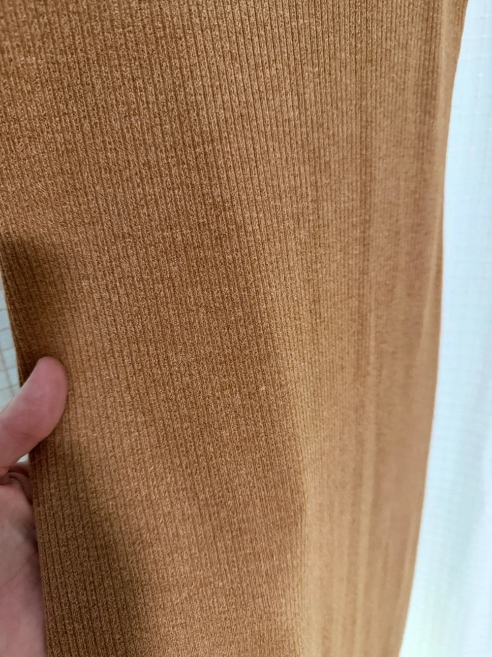 Vici & Hayley Luna Ribbed dress Carmel brown tan midi S Small spaghetti straps - Picture 10 of 11